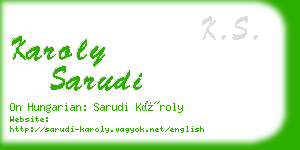 karoly sarudi business card